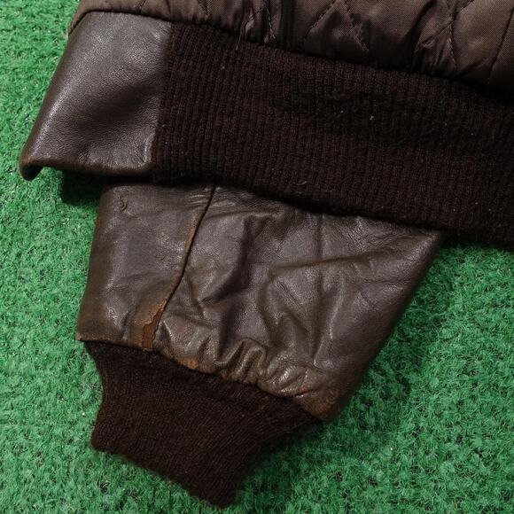 Vintage Cooper Leather Jacket Mens 42 X Tall Brown Bomber Flight Made USA 80s - Picture 10 of 16